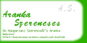 aranka szerencses business card